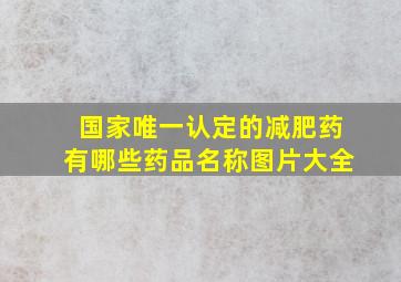 国家唯一认定的减肥药有哪些药品名称图片大全