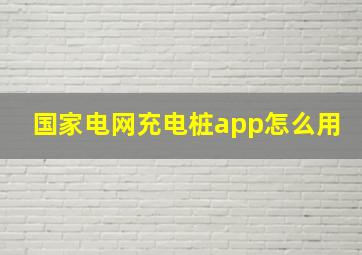 国家电网充电桩app怎么用