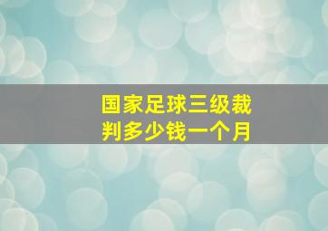 国家足球三级裁判多少钱一个月