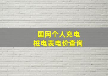 国网个人充电桩电表电价查询