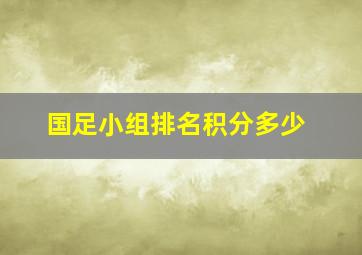 国足小组排名积分多少