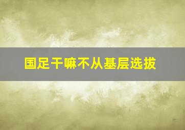 国足干嘛不从基层选拔