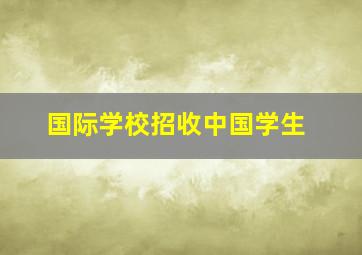 国际学校招收中国学生