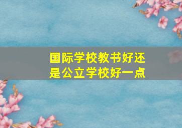 国际学校教书好还是公立学校好一点