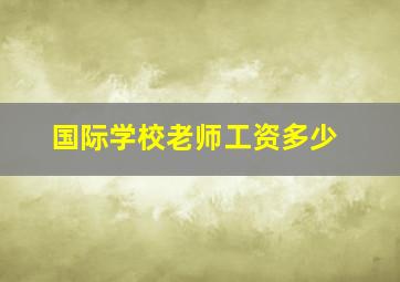 国际学校老师工资多少