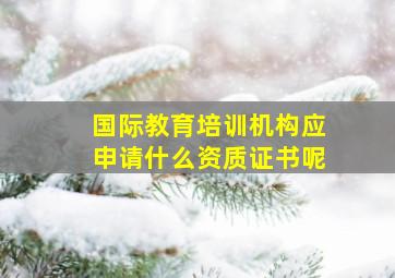 国际教育培训机构应申请什么资质证书呢