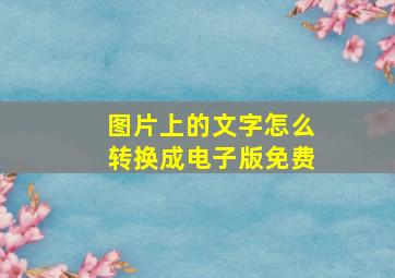 图片上的文字怎么转换成电子版免费