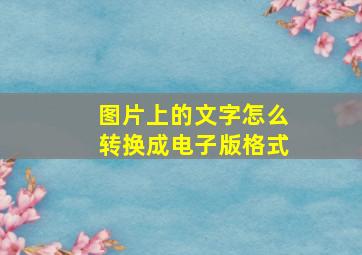 图片上的文字怎么转换成电子版格式