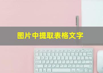 图片中提取表格文字