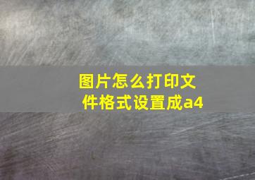 图片怎么打印文件格式设置成a4