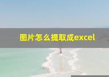 图片怎么提取成excel