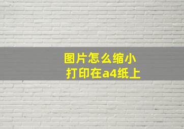 图片怎么缩小打印在a4纸上