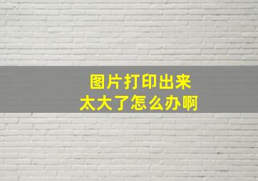 图片打印出来太大了怎么办啊