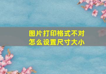 图片打印格式不对怎么设置尺寸大小