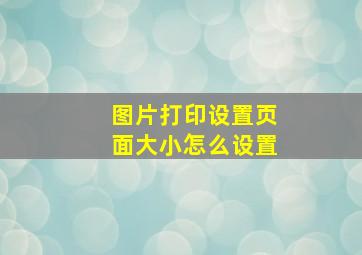 图片打印设置页面大小怎么设置