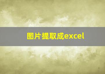 图片提取成excel