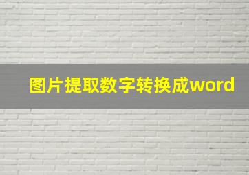 图片提取数字转换成word