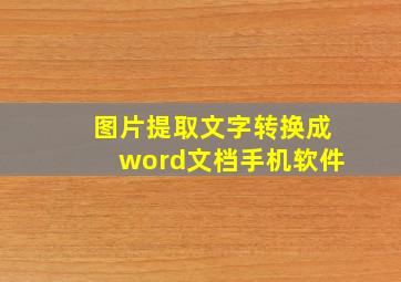 图片提取文字转换成word文档手机软件