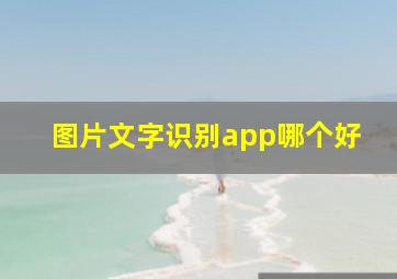 图片文字识别app哪个好