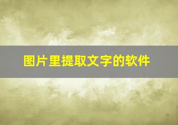 图片里提取文字的软件