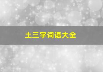 土三字词语大全