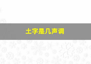 土字是几声调