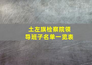 土左旗检察院领导班子名单一览表