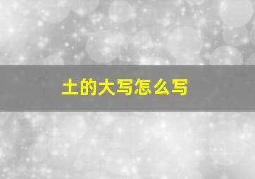 土的大写怎么写