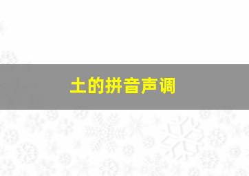 土的拼音声调