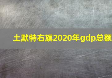 土默特右旗2020年gdp总额