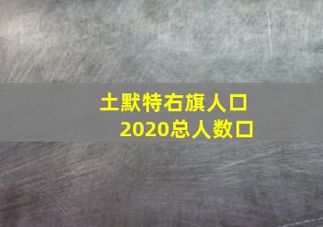 土默特右旗人口2020总人数口