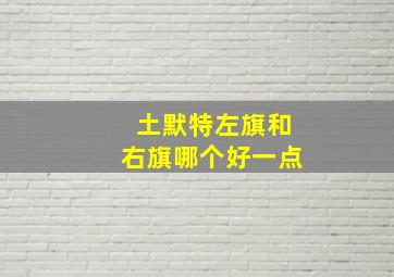 土默特左旗和右旗哪个好一点