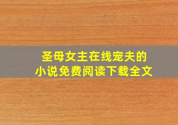 圣母女主在线宠夫的小说免费阅读下载全文