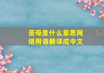 圣母是什么意思网络用语翻译成中文