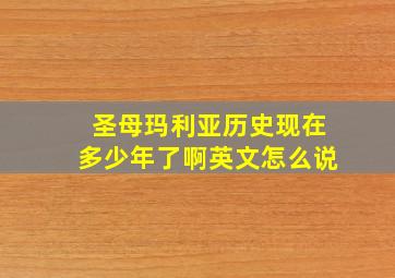 圣母玛利亚历史现在多少年了啊英文怎么说