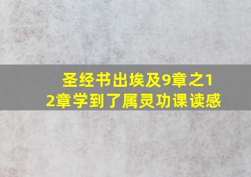 圣经书出埃及9章之12章学到了属灵功课读感