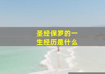 圣经保罗的一生经历是什么