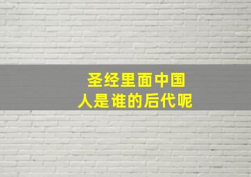 圣经里面中国人是谁的后代呢