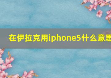 在伊拉克用iphone5什么意思