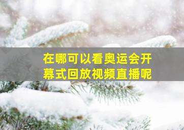 在哪可以看奥运会开幕式回放视频直播呢