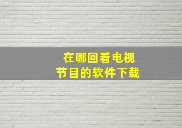 在哪回看电视节目的软件下载