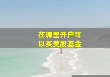 在哪里开户可以买美股基金