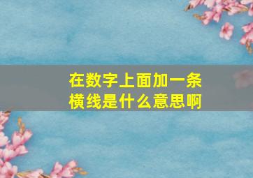 在数字上面加一条横线是什么意思啊