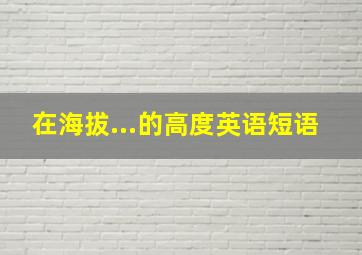 在海拔...的高度英语短语