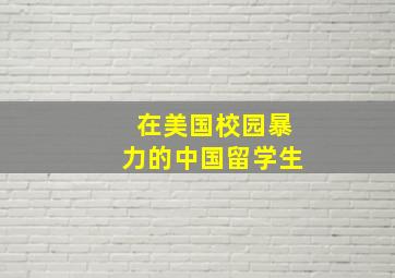 在美国校园暴力的中国留学生