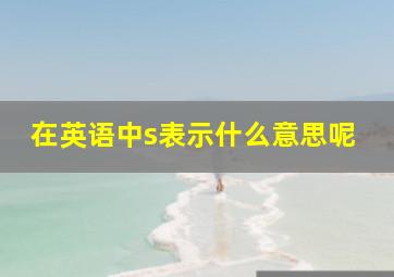 在英语中s表示什么意思呢