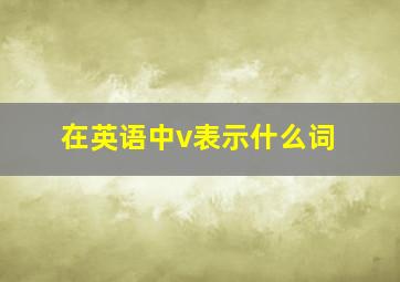 在英语中v表示什么词