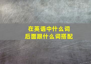 在英语中什么词后面跟什么词搭配