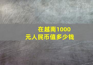 在越南1000元人民币值多少钱