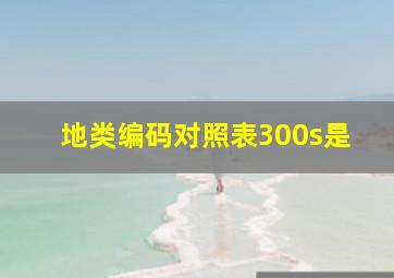 地类编码对照表300s是